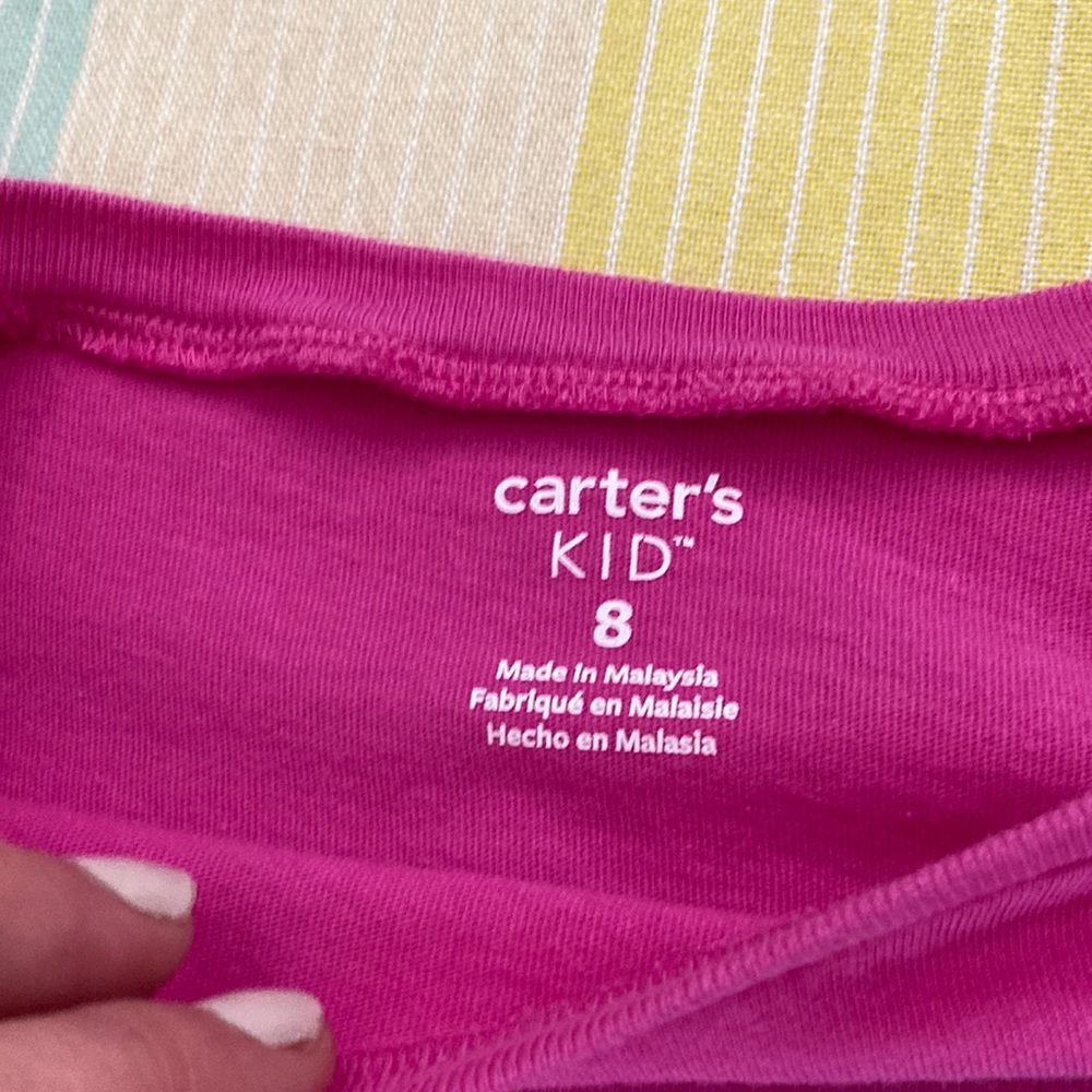 🌖 Carters size 8 pink long sleeve shirt choose love - Picture 3 of 4